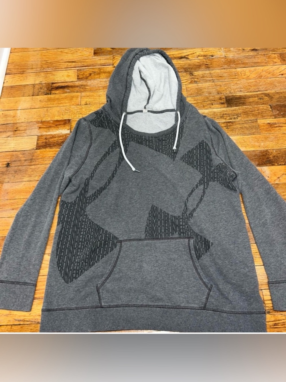 Under Armour Gray Pullover Hoodie with Black Graphic
